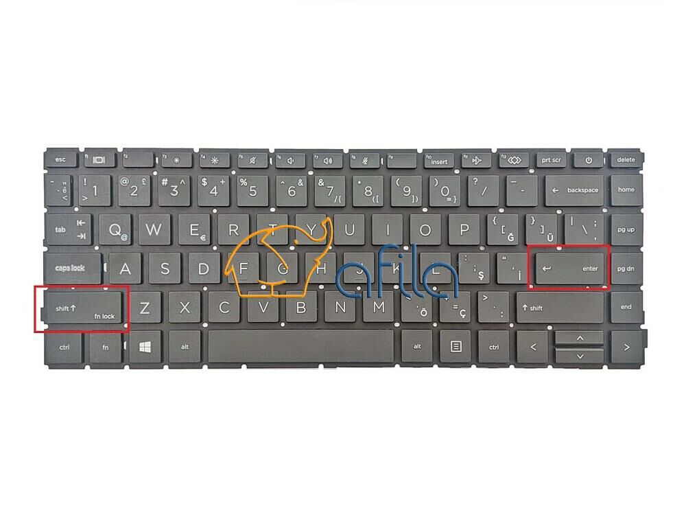 HP ProBook 440 G10 (85C59EA) Notebook Klavyesi (Siyah TR) - Küçük ENTER
