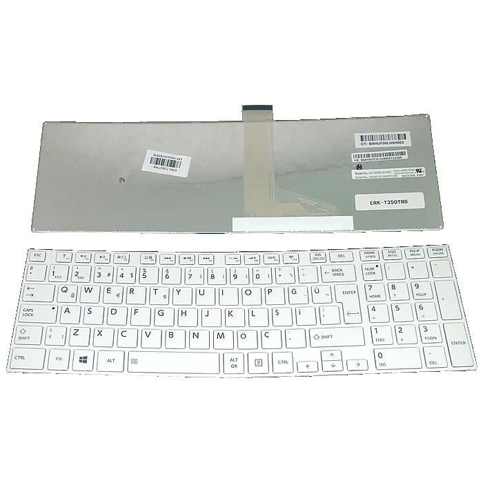 Toshiba Satellite C55-A-1JH, C55-A-1JJ Notebook Klavyesi Beyaz TR