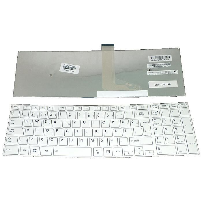 Toshiba Satellite C55-A-116 Notebook Klavyesi Beyaz TR