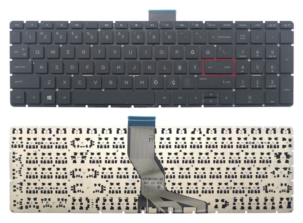 Hp 15-DB0087NT 1Z1E7EA 15-DB1000NT 6HW42EA Klavyesi (Siyah TR))