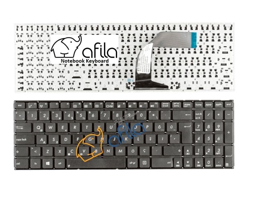 Asus A550 A550C A550CA Notebook Klavyesi Tuş Takımı (Siyah TR)