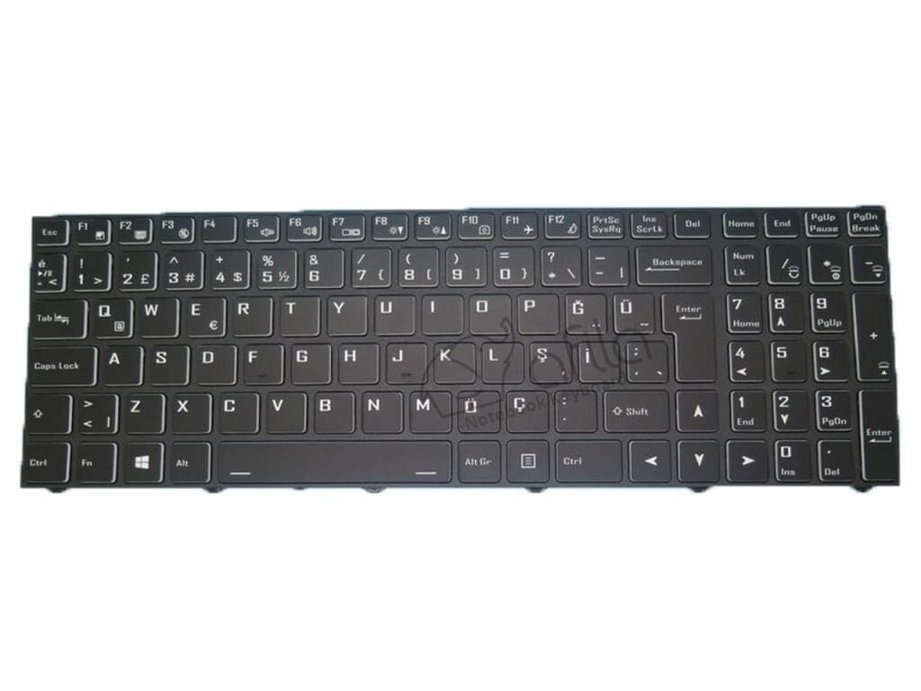 Monster Abra A5 V17.1.2, A5 V17.1.3 Notebook Klavyesi, Siyah TR / Işıklı (RGB)