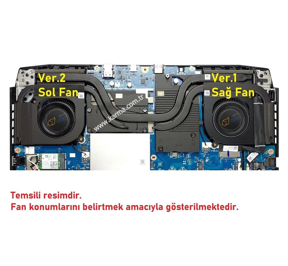 Acer Nitro 5 (2022) AN515-46-R4W2 Notebook Uyumlu CPU, İşlemci Fanı - Ver.2 - 12V