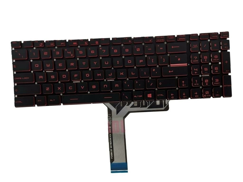 MSI GL65 Leopard 10SER-085XTR msi Uyumlu Notebook Klavyesi (Siyah TR) Ver.2 / Kırmızı Tuş ışıklı