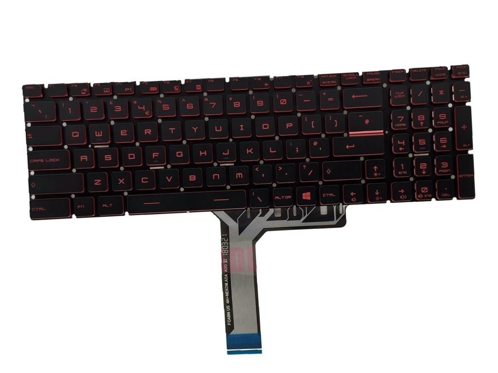 MSI GL65 Leopard GL75, 10SDR-087TR msi Notebook Klavyesi (Siyah TR) Ver.2 / Kırmızı Tuş ışıklı