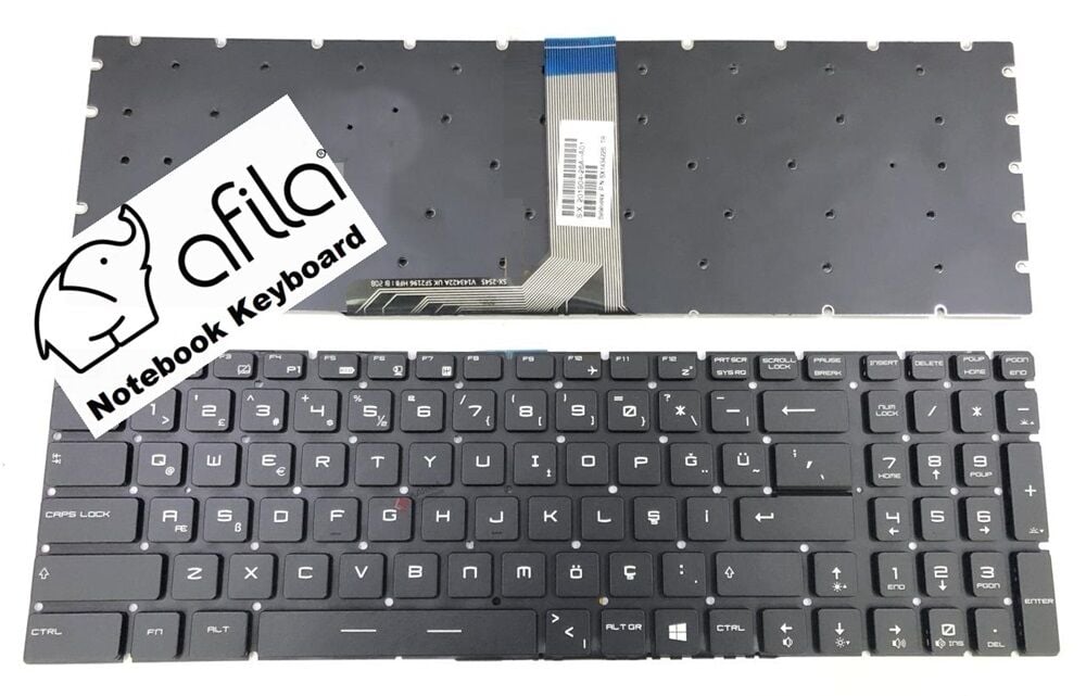 MSI GE62 7RD Apache-206XTR msi Uyumlu Notebook Klavye (Siyah TR) V1