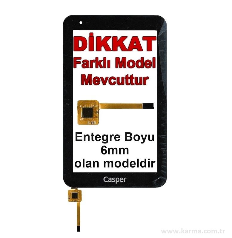 Casper Via T7, T7D, T7t 7'' Dokunmatik Panel - Siyah DYJ-XD70NA41-A8 ORTABOY CHİP'Lİ (2.Versiyon)