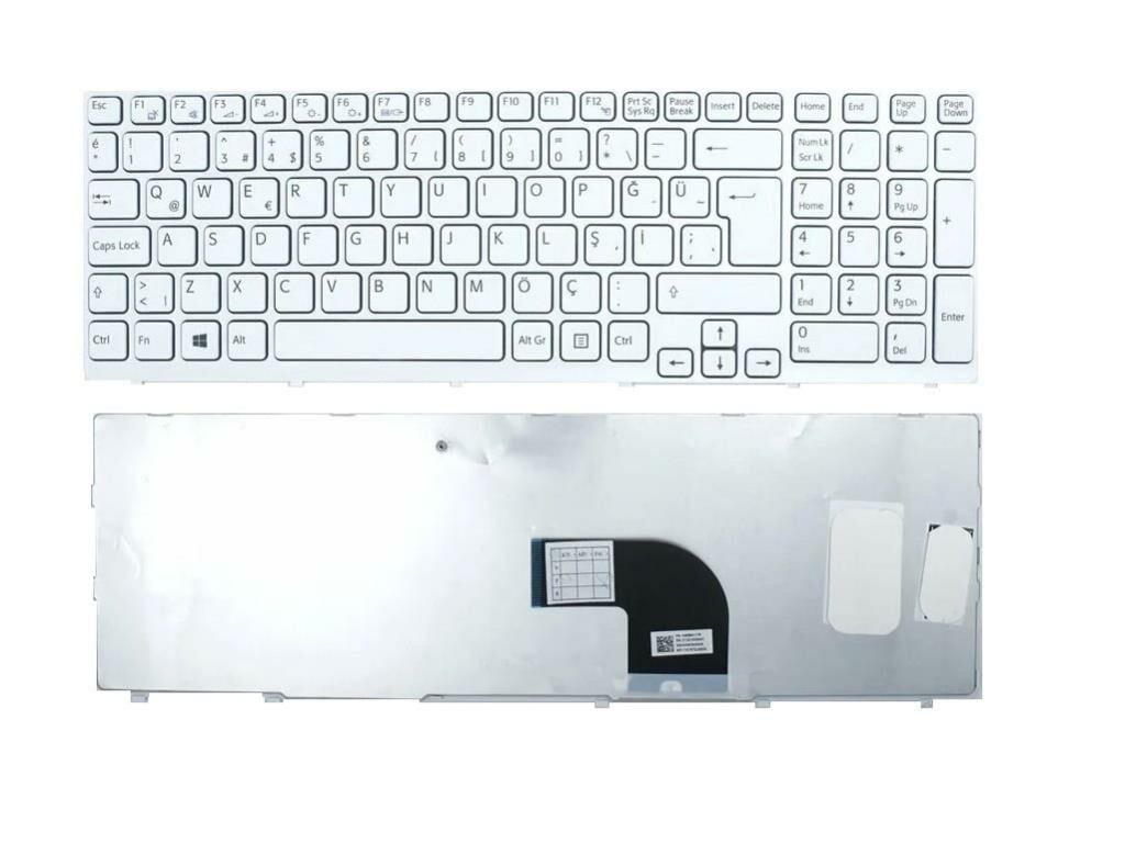 Sony Vaio SVE15, SVE1511, SVE15111, SVE15116FXS Klavyesi (Beyaz TR)