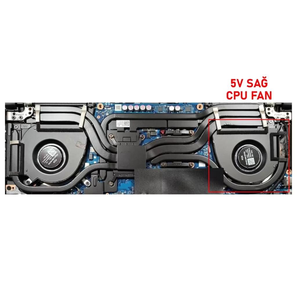 Asus TUF Dash F15 FX517ZM-HN118A16 uyumlu Notebook Cpu Fanı / Ver.1 L - 5V