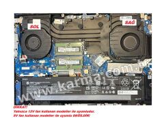 HP Victus Gaming 16-s0017nt (7Z587EA) Notebook Fanı - Ver.2 - 12Volt (Sağ Fan)