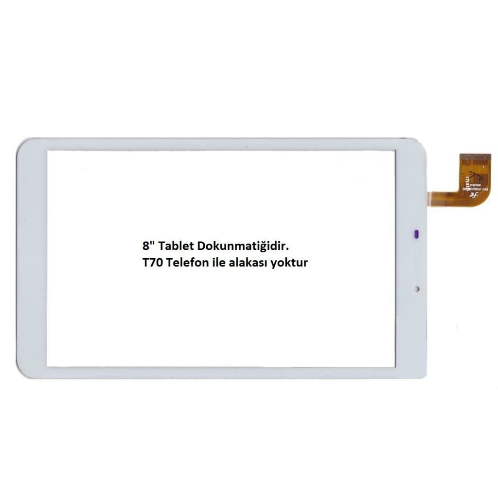 Turkcell T70 ve T Tablet Wİ-Fİ 8'' inç Beyaz Dokunmatik WİFİ  FPC-FC80J196-00