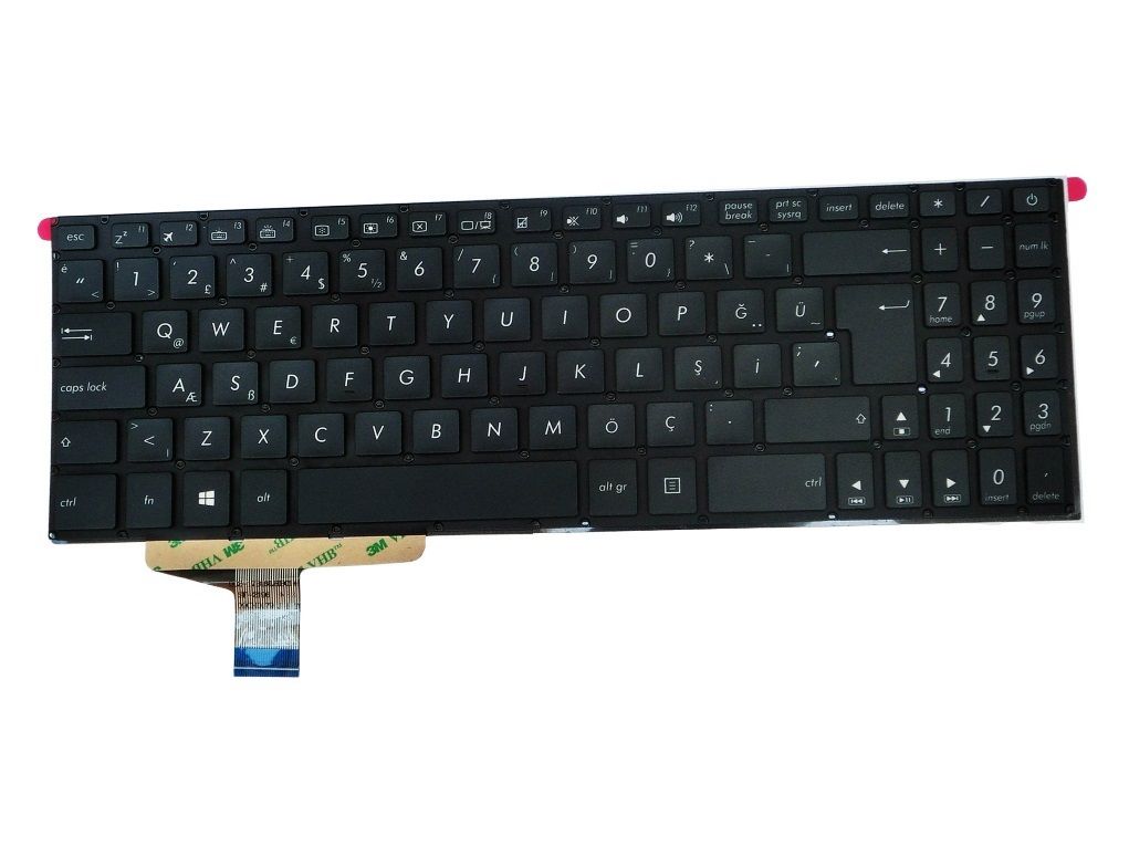 Asus N580G, N580V, X580V Serisi Notebook Klavyesi, Siyah TR