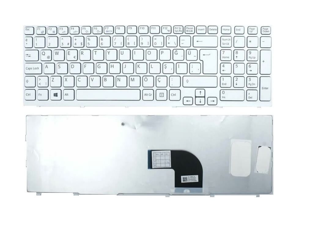 Sony Vaio SVE151C, SVE151C11M, SVE151G11M Klavyesi (Beyaz TR)