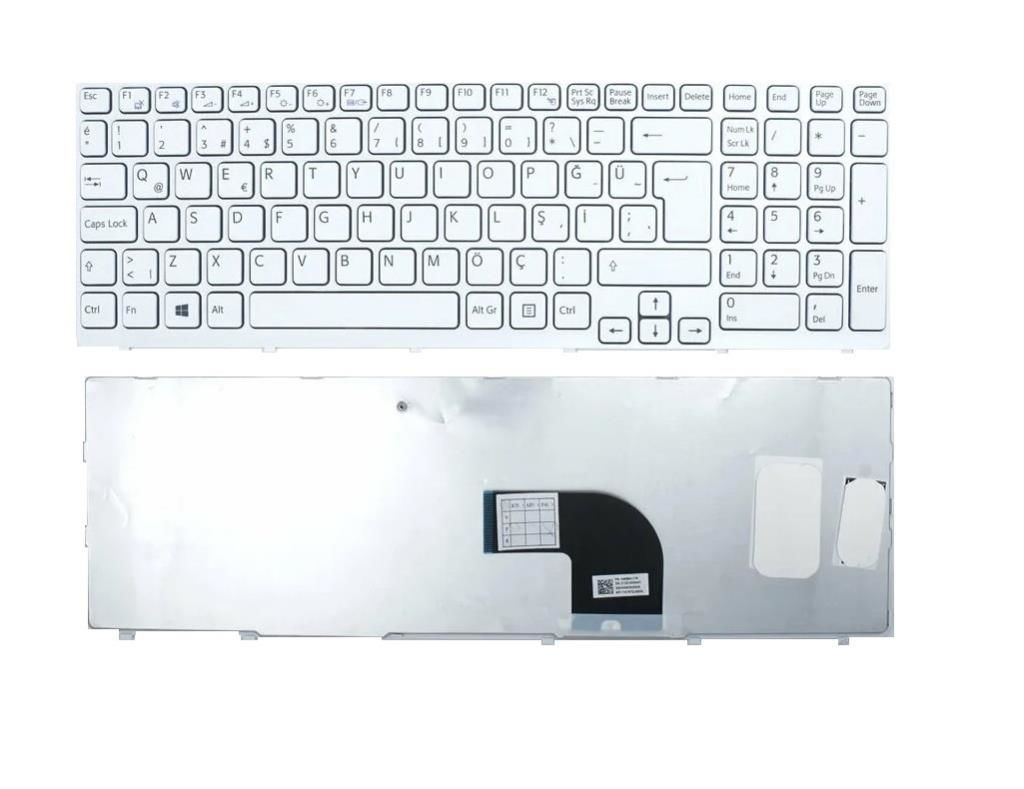 Sony Vaio SVE151J, SVE151J11M Notebook Klavyesi (Beyaz TR)