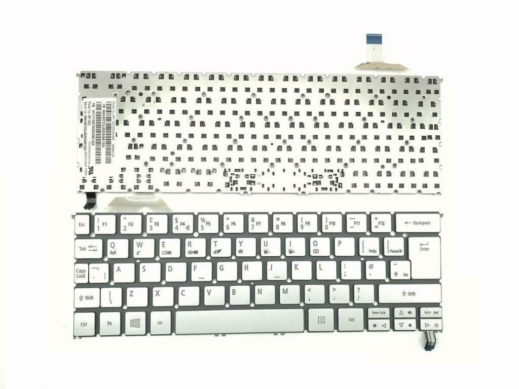 Acer S7-391-6878 S7-191-6400 Klavyesi - Silver - TR - Işıklı