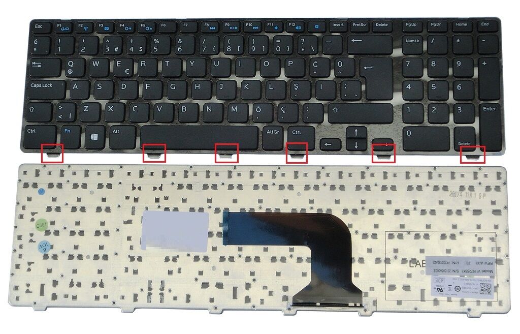 Dell inspiron 3721, 17-3721, 17-N3721 Notebook Klavyesi Siyah TR