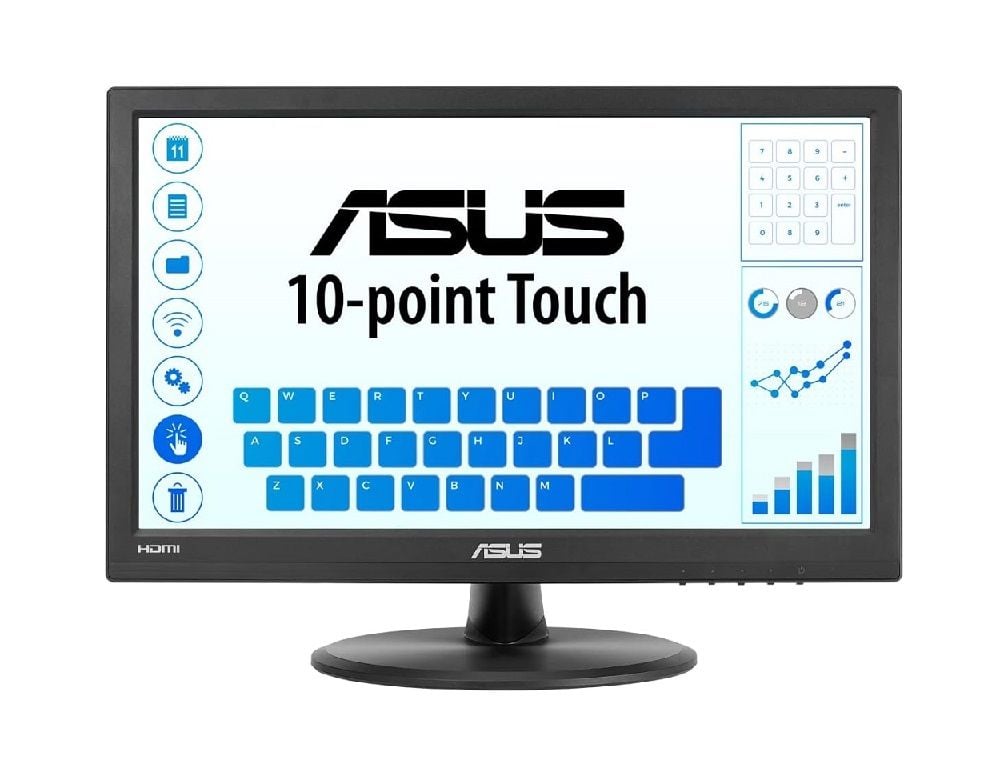 Asus VT168HR 15.6 Led 1366x768 10 Ms Hdmi Vga Vesa 3 Yıl 10 Parmak Dokunmatik, Eyecare Monitör