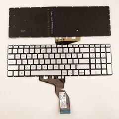 Hp Envy X360 15-bp003nx, 15-bp003tx uyumlu Klavye, Tuş Takımı (Silver, Gri TR) ışıklı