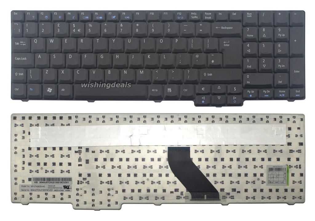 Acer Aspire 9410-4317 9410-4897 Notebook Klavyesi - Siyah - TR