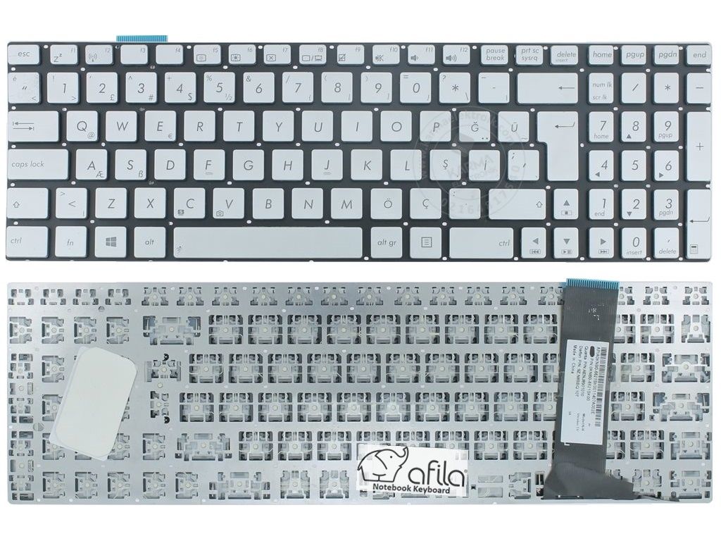 Asus Q550 Q550LF N56Vv N750JK Notebook Klavyesi - Silver - TR