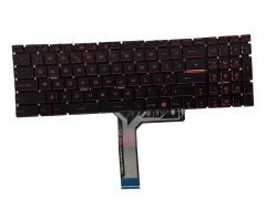 MSI MS-16P3 msi Uyumlu Notebook Klavyesi (Siyah TR) Ver.2 / Kırmızı Tuş ışıklı