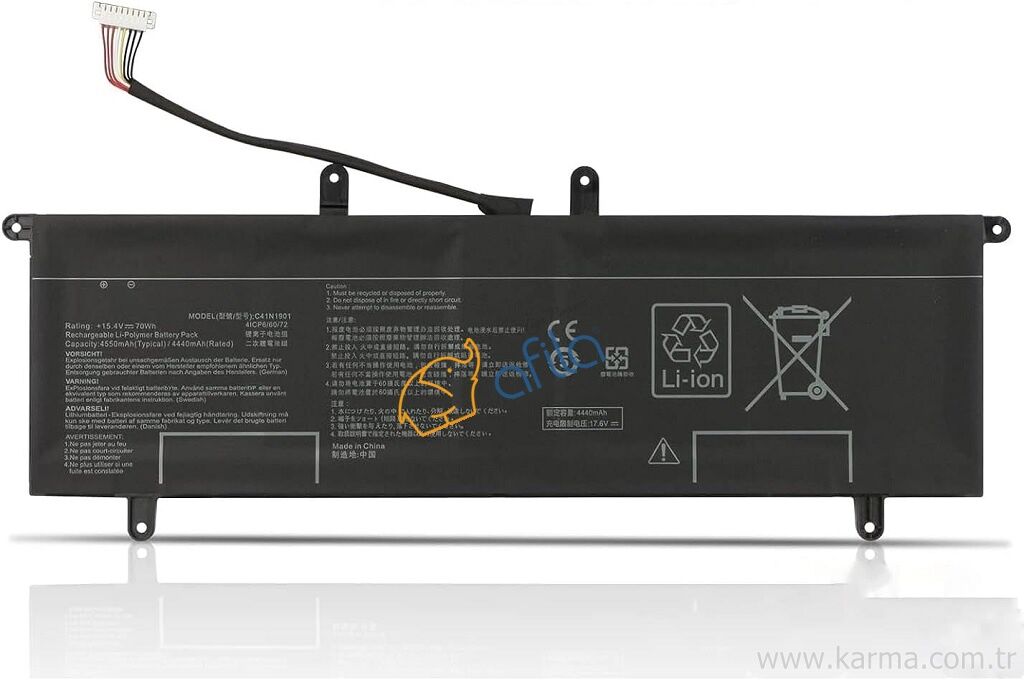 Asus 0B200-03520000 0B200-03520100 4ICP6/60/72 Notebook Bataryası, Pili