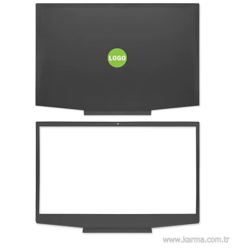 HP Pavilion Gaming 15-CX0064TX uyumlu Notebook Cover, Bezel SET (Yeşil Logo)