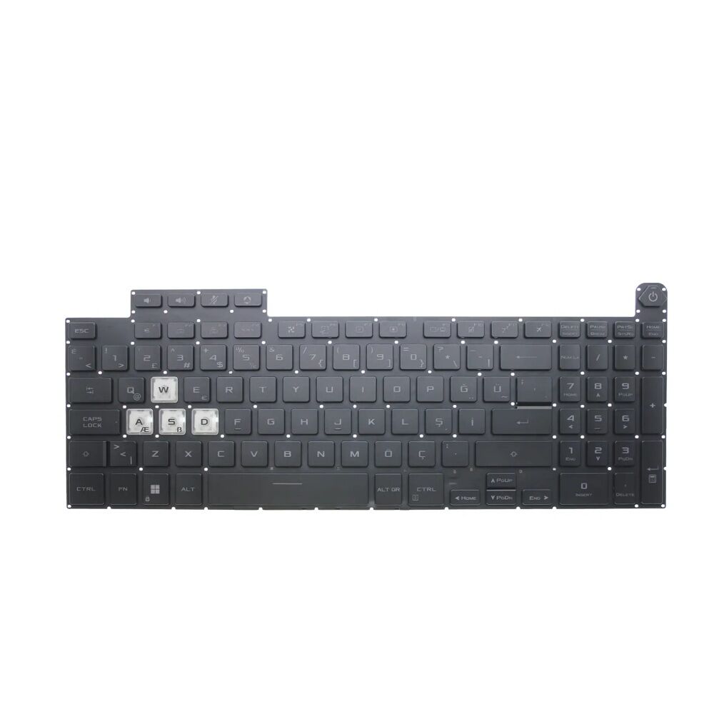Asus TUF Gaming A15 (2023) FA507XI-LP042-Zi039 uyumlu Notebook Klavyesi (Siyah TR) RGB ışıklı