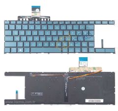 Asus Zenbook Duo UX481, UX481F, UX481FA Notebook Klavyesi, Tuş Takımı (Siyah TR) ışıklı