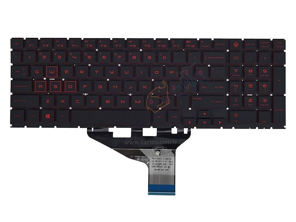 Hp Omen 15-dc0003la, 15-dc0006TX Klavye Işıklı VER.2 (Kırmızı)