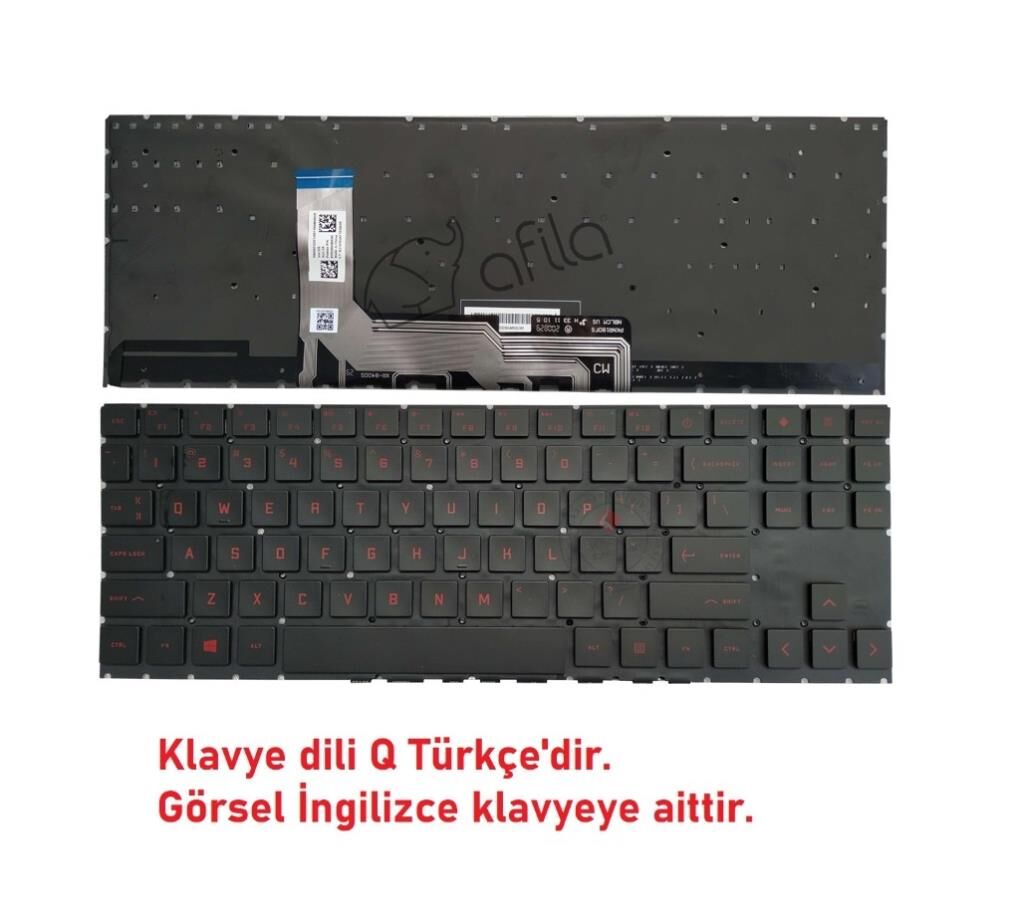 Hp Omen Gaming 16-k0008nt (7H8Z5EA) Notebook Klavyesi, Tuş Takımı (Siyah TR) - Işıklı (Kırmızı Tuş)