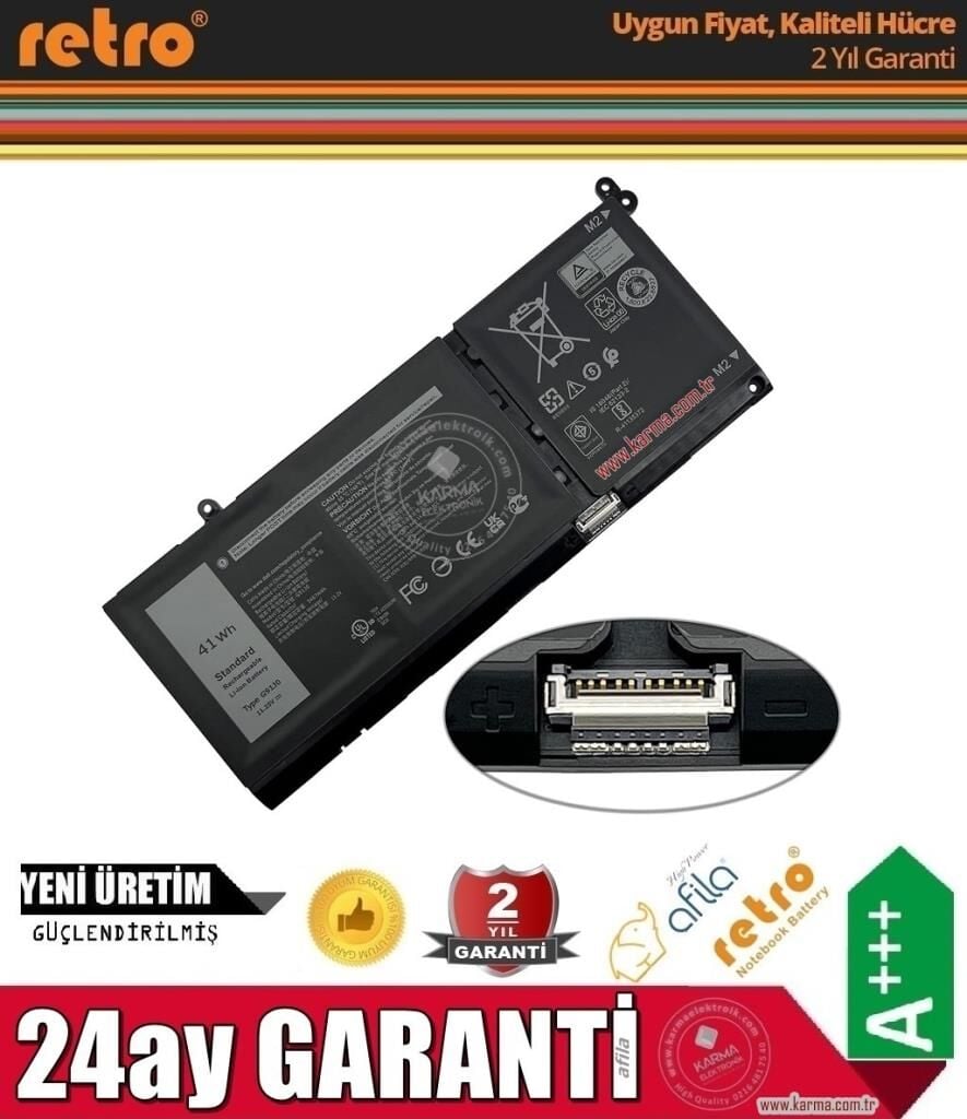 Dell inspiron P112F, P112F001 Uyumlu Notebook Bataryası, Laptop Pili / Ver.1 - 3Cell