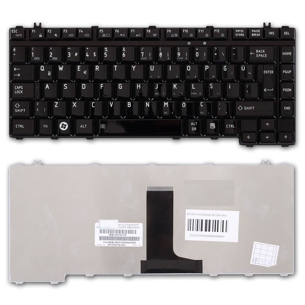 Toshiba Satellite A200 M300 Notebook Klavye - Parlak Siyah - TR