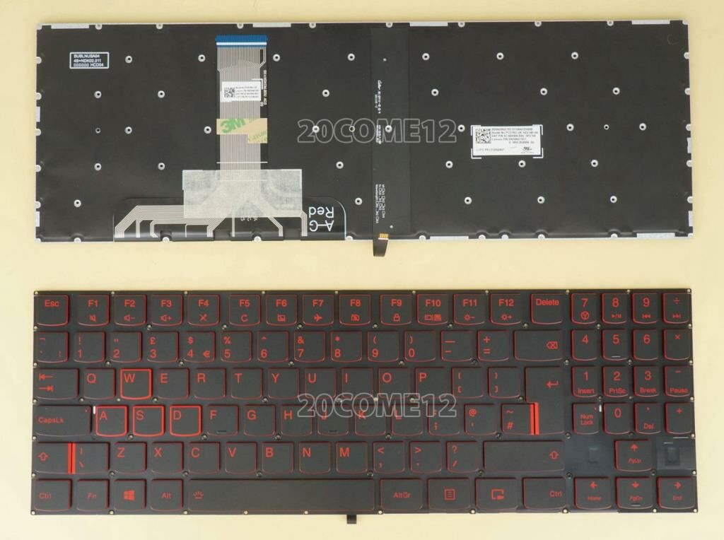 Lenovo Legion Y520-15IKBA Notebook Klavye - Kırmızı Tuşlu (Siyah TR) Işıklı KL0033LD