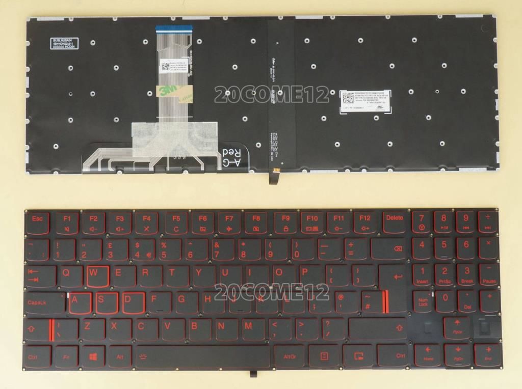 Lenovo Legion Y520-15IKBM Notebook Klavye - Kırmızı Tuşlu (Siyah TR) Işıklı KL0033LD