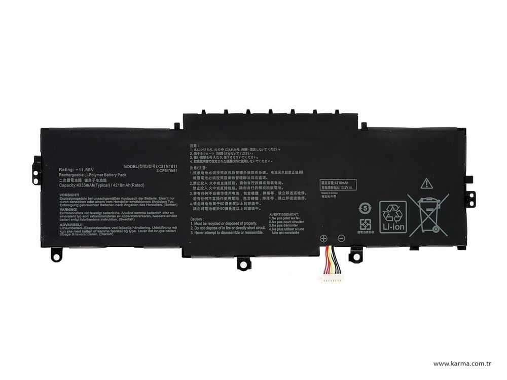 Asus ZenBook 14 UX433F, UX433Fa, UX433Fn, C31N1811 Notebook Bataryası, Laptop Pili / RASL-195