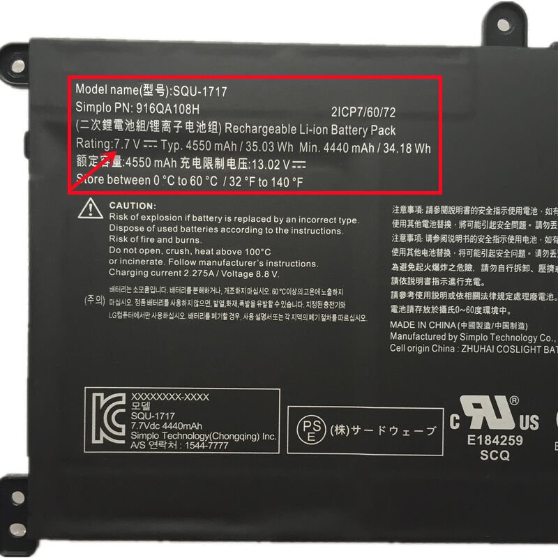 Casper Nirvana S500.1021-4T50T-G-F Notebook Bataryası, Pili Ver.1 / 7.7V