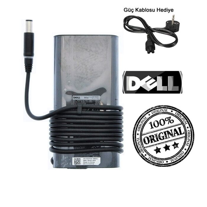Dell 19.5V 4.62A 90W Orjinal Notebook Adaptörü 7.4*5.0mm (Oval Kasa)