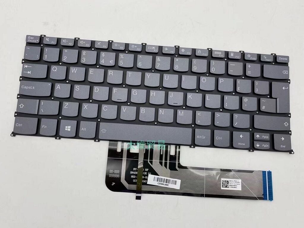 Lenovo Yoga 7-14ITL5 Notebook Klavyesi, Laptop Tuş Takımı (Füme Gri TR) ışıklı