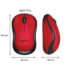 Logitech M220 Kablosuz Silent Mouse Kırmızı