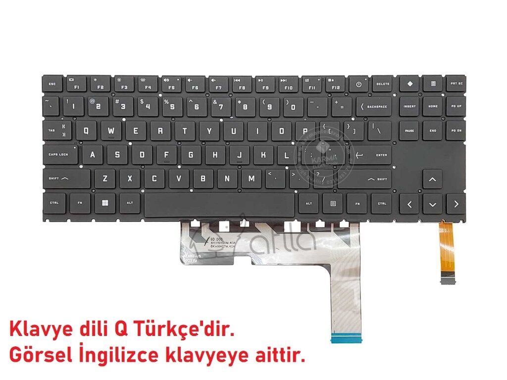 Hp Omen Gaming 16-k0007nt (7H8Z4EA) Notebook Klavyesi, Tuş Takımı (Siyah TR) - RGB ışıklı