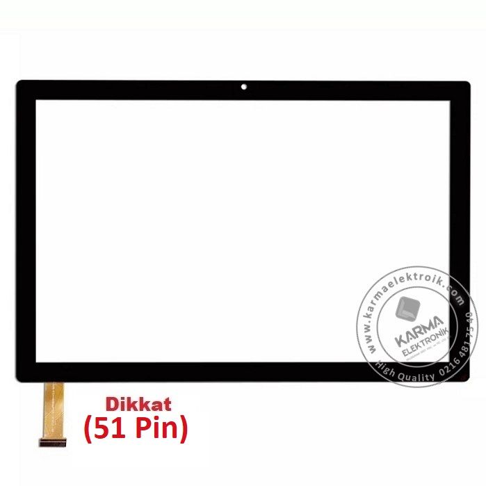 Aidata Elde ADT1012L, ADT1061 PX101E48A021 Dokunmatik Siyah Ver.2 (51 pin)