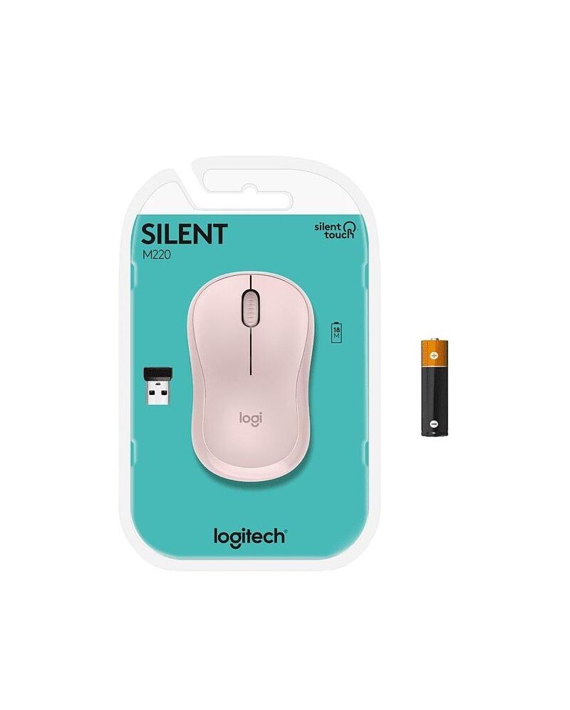 Logitech M221 Sessiz Kablosuz Mouse Gül Rengi (Pembe) 910-006512