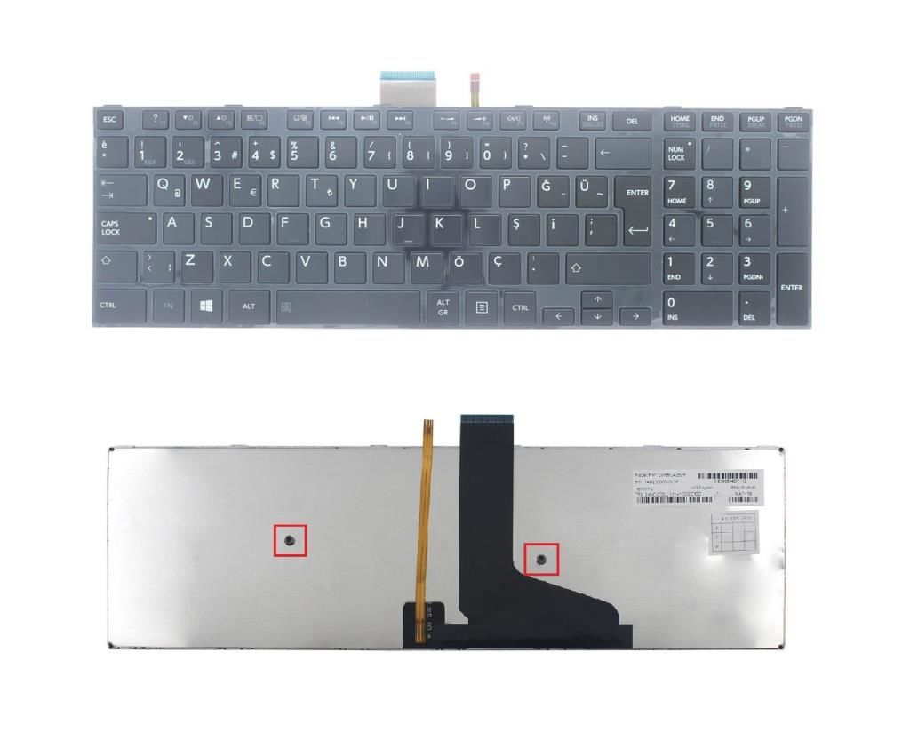Toshiba Mp-11B56tq-930A,MP-12w83usj528 Klavye (Siyah TR) ışıklı