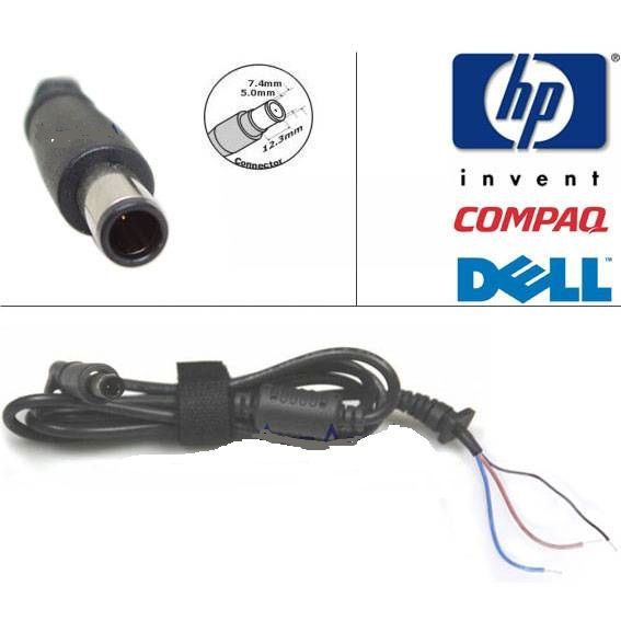 7.4mm*5.0mm Hp, Dell Notebook Adaptörü Kablo Ucu (Tamir Kablosu) / (150W-180W ve Ürezi) Kalın Kablo