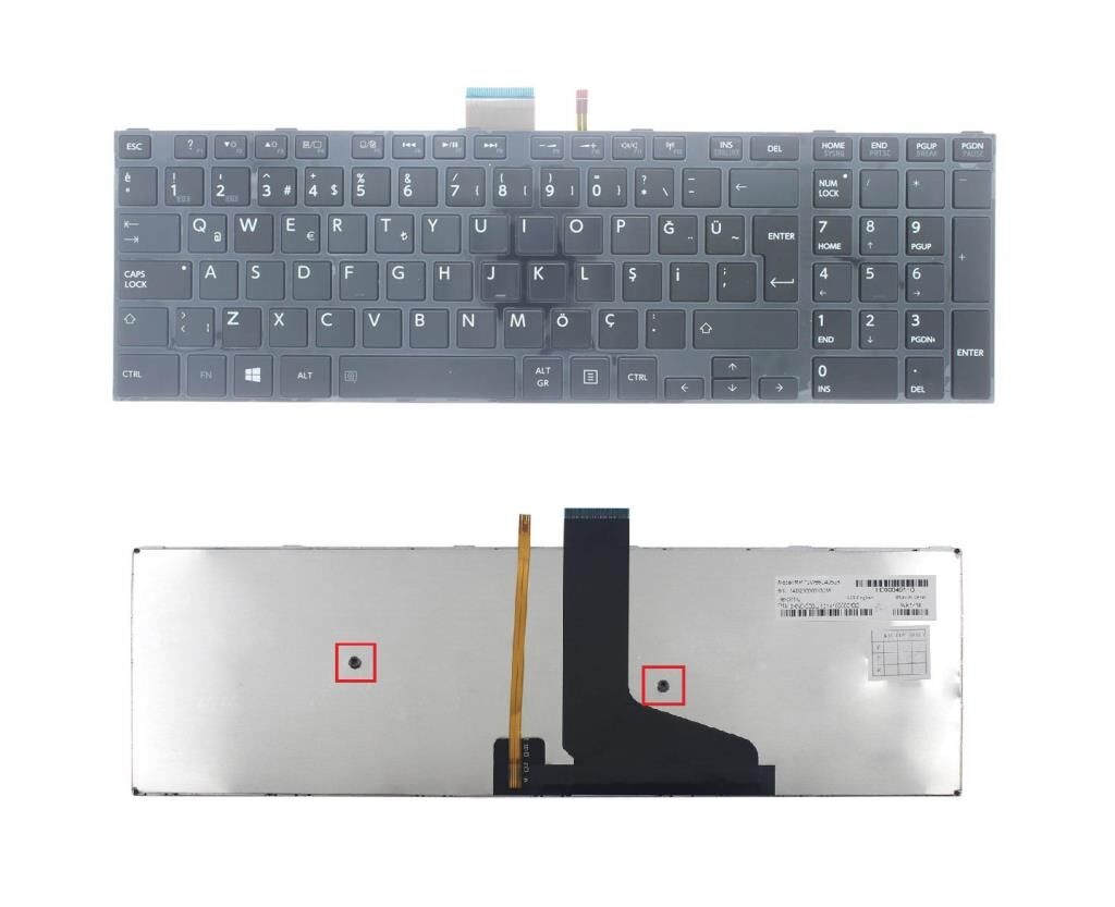 Toshiba S50D, S50D-A, S50Dt, S50dt-A Klavyesi (Siyah TR) ışıklı