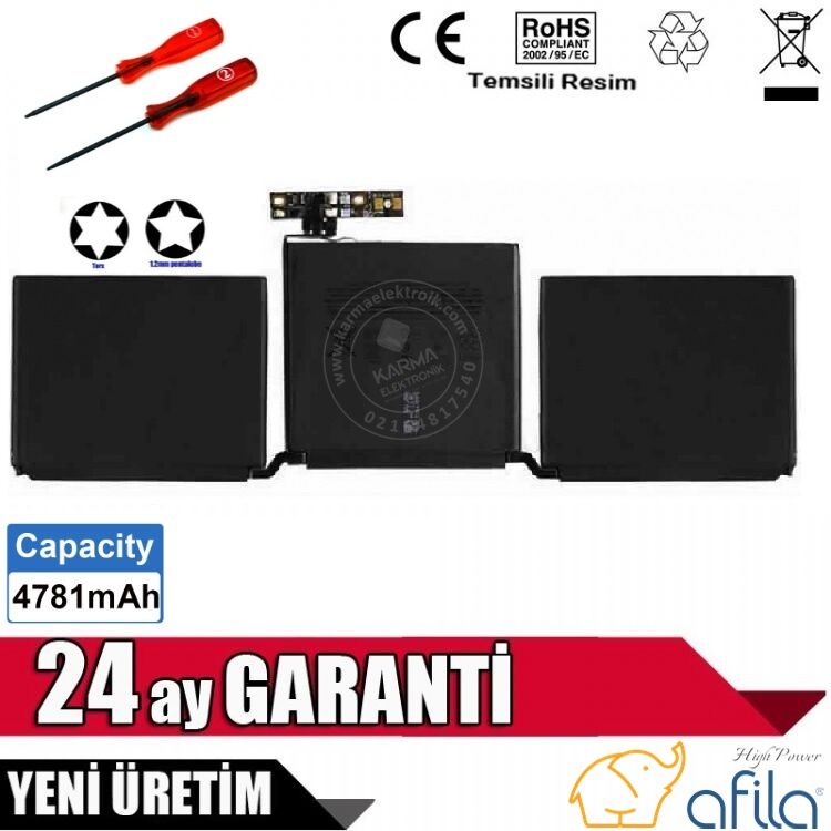 Macbook Pro 13 MUHQ2xx, MUHP2LL/A, MUHP2xx / 2019 Batarya, Pil