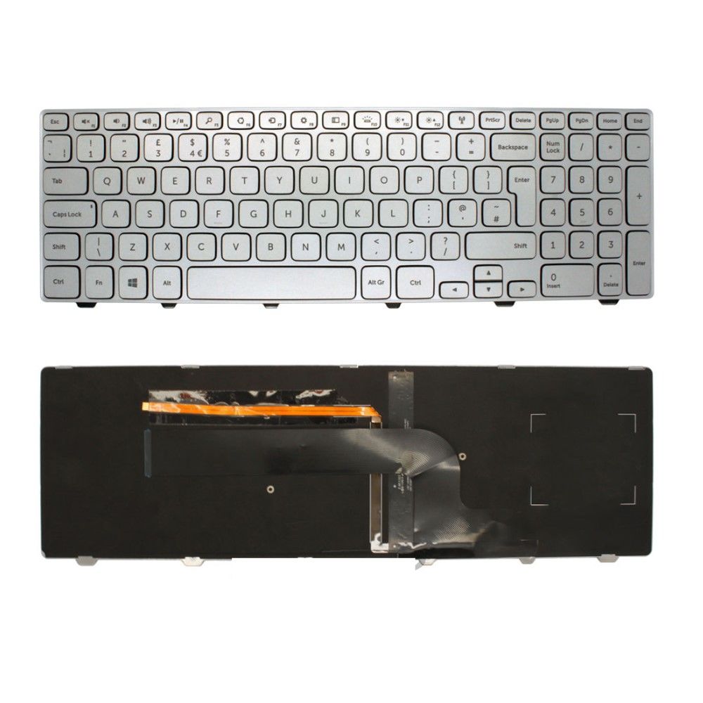 Dell Inspiron 7537, 15-7537 Notebook Klavyesi - Silver - Işıklı / KL0845