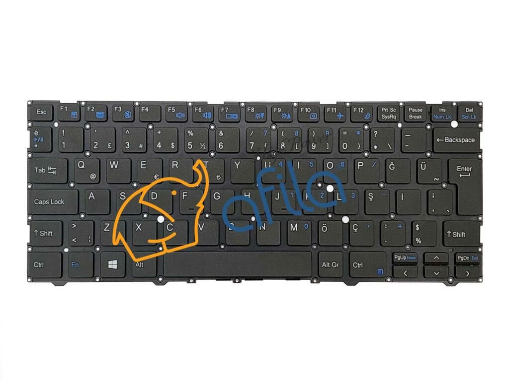 Casper Nirvana X400.1005-4U00T-S-F Notebook Klavyesi, Laptop Tuş Takımı (Siyah TR)