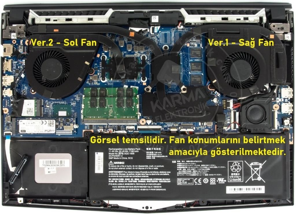 Casper Excalibur G780.1075-BE60X Notebook Fan, Ver.1 (Sağ Fan)